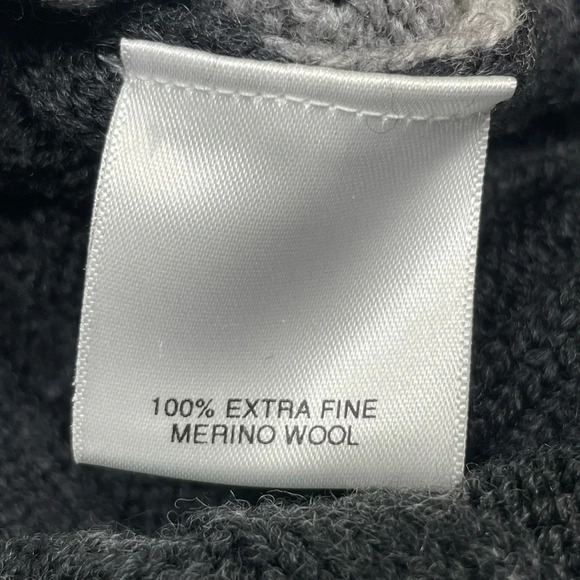 Crosby & Howard Mens Merino Wool Sweater Grandpa Gray Cable Knit Size Large - Picture 7 of 7